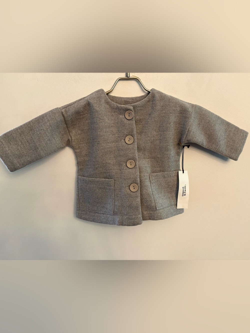 Rupert & Rosie Unisex Gray Button-Front Coat 3-6M NWT
